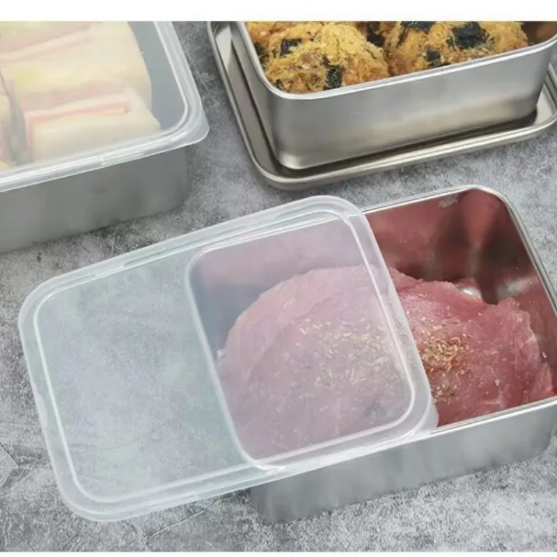 Stainless Steel Lunch Box with Plastic Cover Food Storage Box Fruit Bento Fresh-keeping Packing Box Sealed Box
Stainless Steel Lunch Box with Plastic Cover Food Storage Box Fruit Bento Fresh-keeping Packing Box Sealed Box