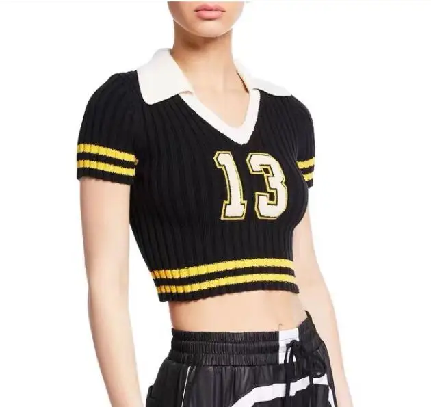 126485 Fashion Classic Trendy Luxury Designer Cloth Numbers Pattern Yellow Contrast Stripe V-neck Short Sleeve Pullover
126485 Fashion Classic Trendy Luxury Designer Cloth Numbers Pattern Yellow Contrast Stripe V-neck Short Sleeve Pullover