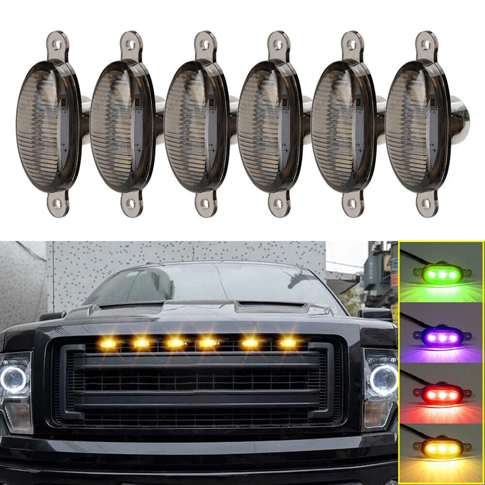 6PCS Smoked Lens RGB LED Front Grille Light Running Lamp For Ford F-150 Raptor Front Grille Lighting Daytime Driving Light
6PCS Smoked Lens RGB LED Front Grille Light Running Lamp For Ford F-150 Raptor Front Grille Lighting Daytime Driving Light