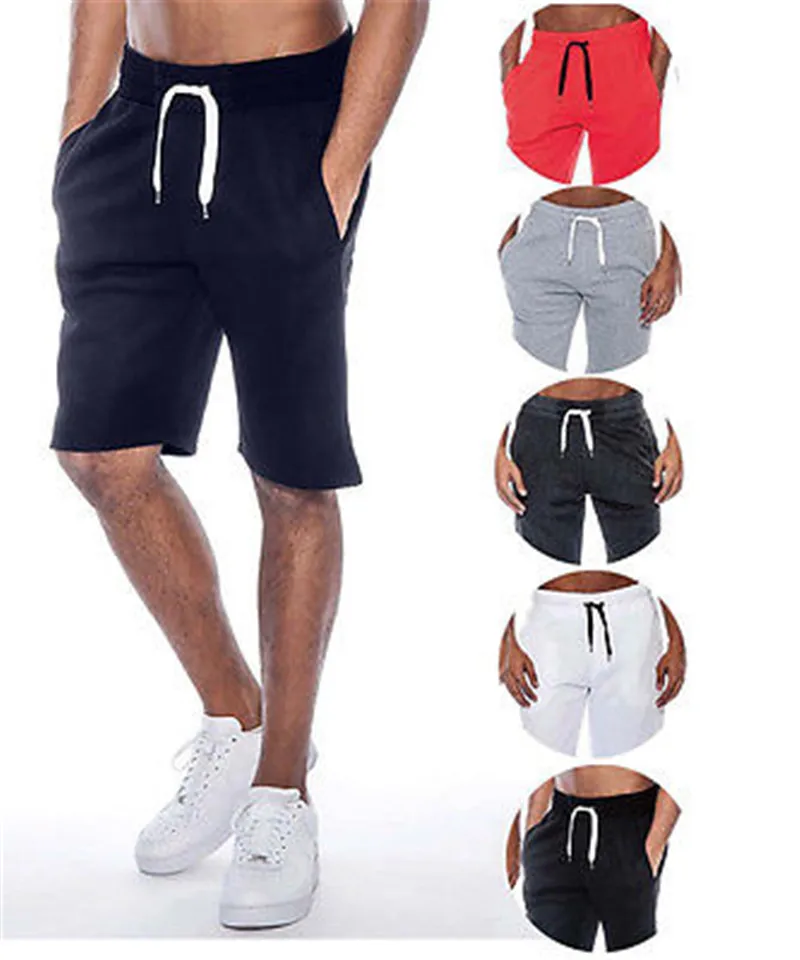 

2000 Men Summer Sports Fitness Casual Loose Shorts Drawstring shorts Quik Dry Black White Men Summer Sports Track