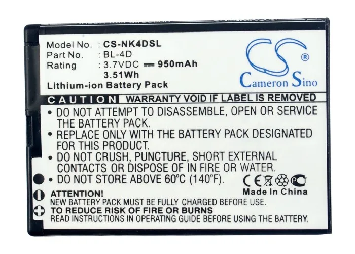 Cameron Sino Mobile SmartPhone Replacement Li-ion Battery 950mAh For N4D110J HTC Hero 2 Free Tools
Cameron Sino Mobile SmartPhone Replacement Li-ion Battery 950mAh For N4D110J HTC Hero 2 Free Tools