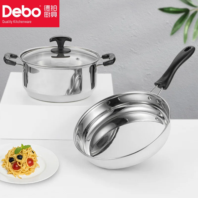 Debo High Quality Stainless Steel Kitchen Cookware Pot&Pan In One Set Boil Fry Stew All Done Stockpot Frying Pan Visible Cover
Debo High Quality Stainless Steel Kitchen Cookware Pot&Pan In One Set Boil Fry Stew All Done Stockpot Frying Pan Visible Cover