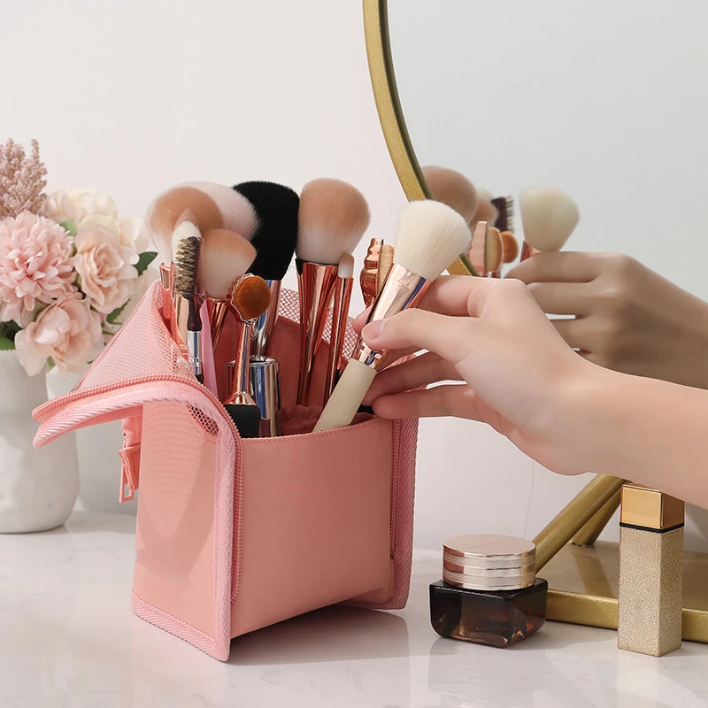 1 PC Stand Cosmetic Bag for Women Clear Zipper Makeup Storage Bag Travel Female Makeup Brush Holder Organizer Toiletry Bag
1 PC Stand Cosmetic Bag for Women Clear Zipper Makeup Storage Bag Travel Female Makeup Brush Holder Organizer Toiletry Bag