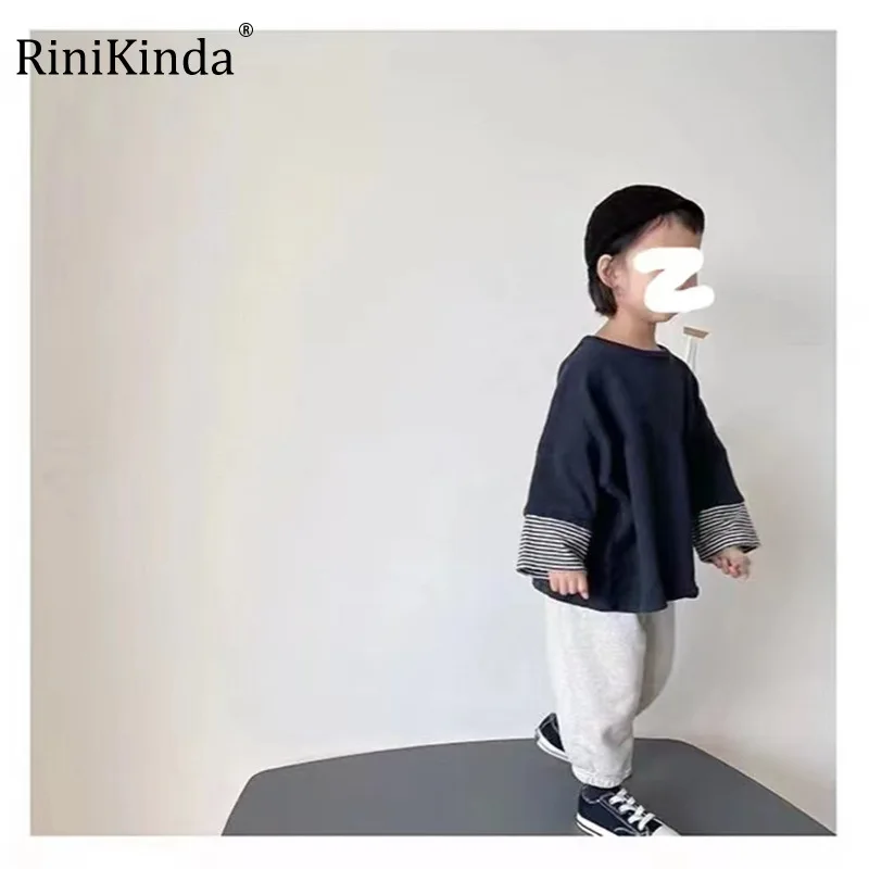 RiniKinda Autumn Children's T-shirt Boys Girls Cotton Tee Shirts Baby Stripe Fake Two Pieces Clothing Kids Baby Clothes
RiniKinda Autumn Children's T-shirt Boys Girls Cotton Tee Shirts Baby Stripe Fake Two Pieces Clothing Kids Baby Clothes