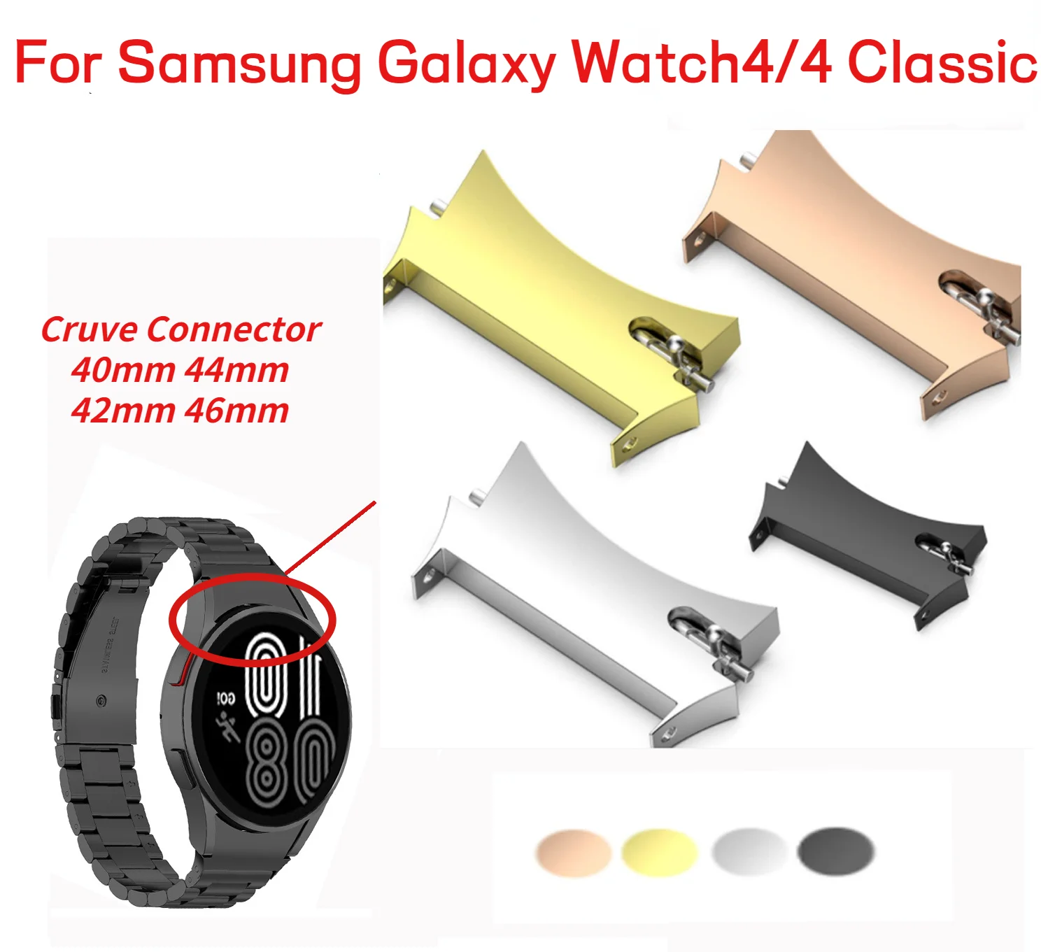 Коннектор из нержавеющей стали для Samsung Galaxy Watch 4 40/44 мм Watch 4 Classic 42/46 мм, металлический переходник с прорезями, быстросъемный, 2 шт. 
Коннектор из нержавеющей стали для Samsung Galaxy Watch 4 40/44 мм Watch 4 Classic 42/46 мм, металлический переходник с прорезями, быстросъемный, 2 шт.