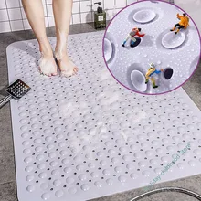 Pvc Non Slip Large Bath Mat Safety Suction Cup Bathroom Shower Mat Household Soft Massage Bath Rug Shower Bathtub Mat Foot Pad