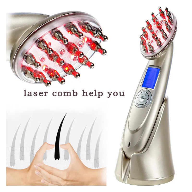 Electric Hair Growth RF Laser Comb Infrared Therapy Massage Device Stop Loss Treatment Promote Vibration Brush |