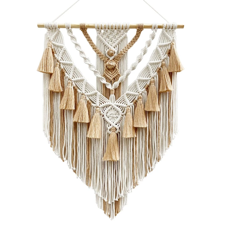 Hand-Woven Color Macrame Wall Hanging Ornament Bohemian Craft Decoration Gorgeous Tapestry For Home Livingroom Decor
Hand-Woven Color Macrame Wall Hanging Ornament Bohemian Craft Decoration Gorgeous Tapestry For Home Livingroom Decor