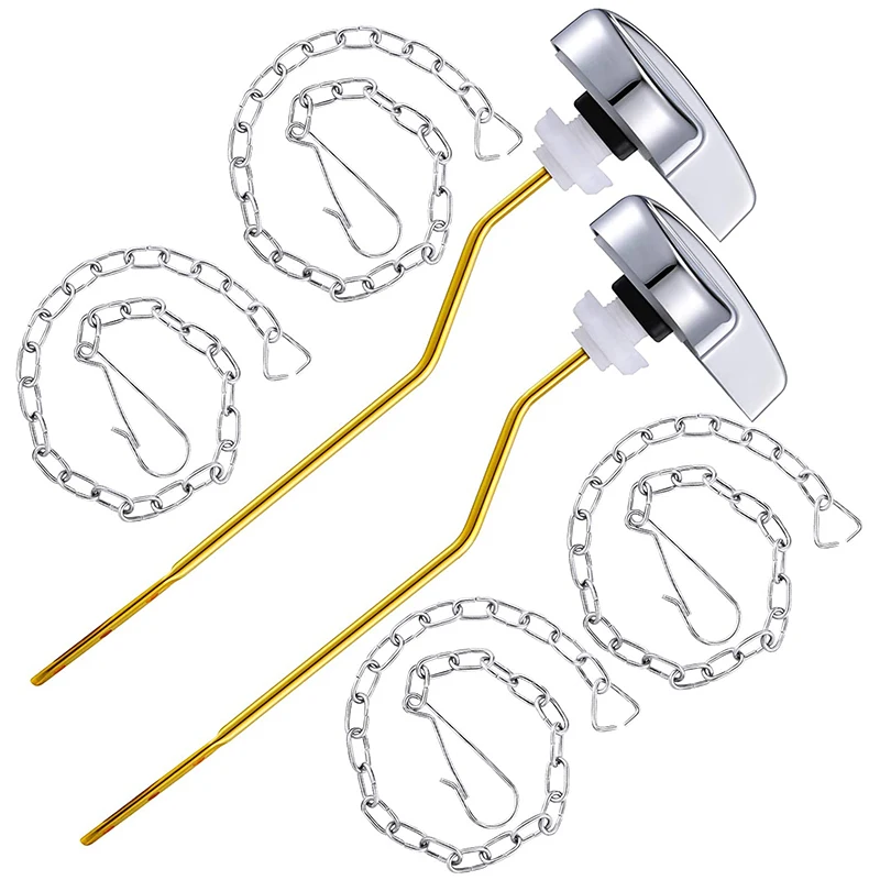 2 Pieces Toilet Flush Lever Toilet Flush Handle Replacement With 4 Pieces Stainless Steel Baffle Chains (Side Mount)
2 Pieces Toilet Flush Lever Toilet Flush Handle Replacement With 4 Pieces Stainless Steel Baffle Chains (Side Mount)