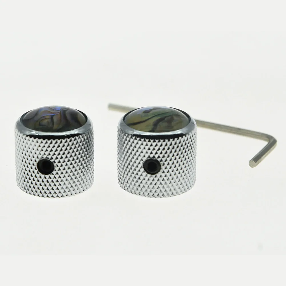 2pcs Guitar Control Knobs Abalone Top Metal Knurled Barrel Guitar Knob Chrome With Wrench Tools Musical Instrument Accessories
2pcs Guitar Control Knobs Abalone Top Metal Knurled Barrel Guitar Knob Chrome With Wrench Tools Musical Instrument Accessories
