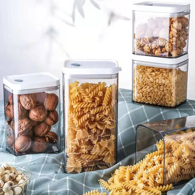 Kitchen Moisture-proof Sealed Jar Square Plastic Transparent Grain Preservation Jar Can Be Stacked Dried Fruit Snack Storage Jar
Kitchen Moisture-proof Sealed Jar Square Plastic Transparent Grain Preservation Jar Can Be Stacked Dried Fruit Snack Storage Jar