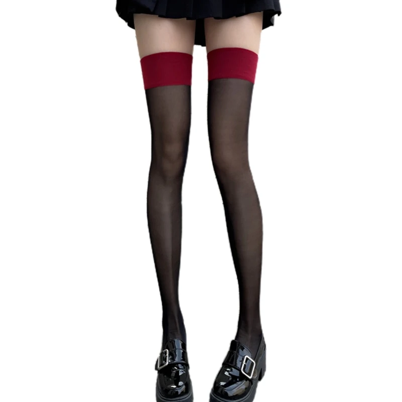 Women Sexy Silky Transparent Thigh High Stockings with Red Wide Band Top See Through Over Knee Long Socks Party Lingerie
Women Sexy Silky Transparent Thigh High Stockings with Red Wide Band Top See Through Over Knee Long Socks Party Lingerie