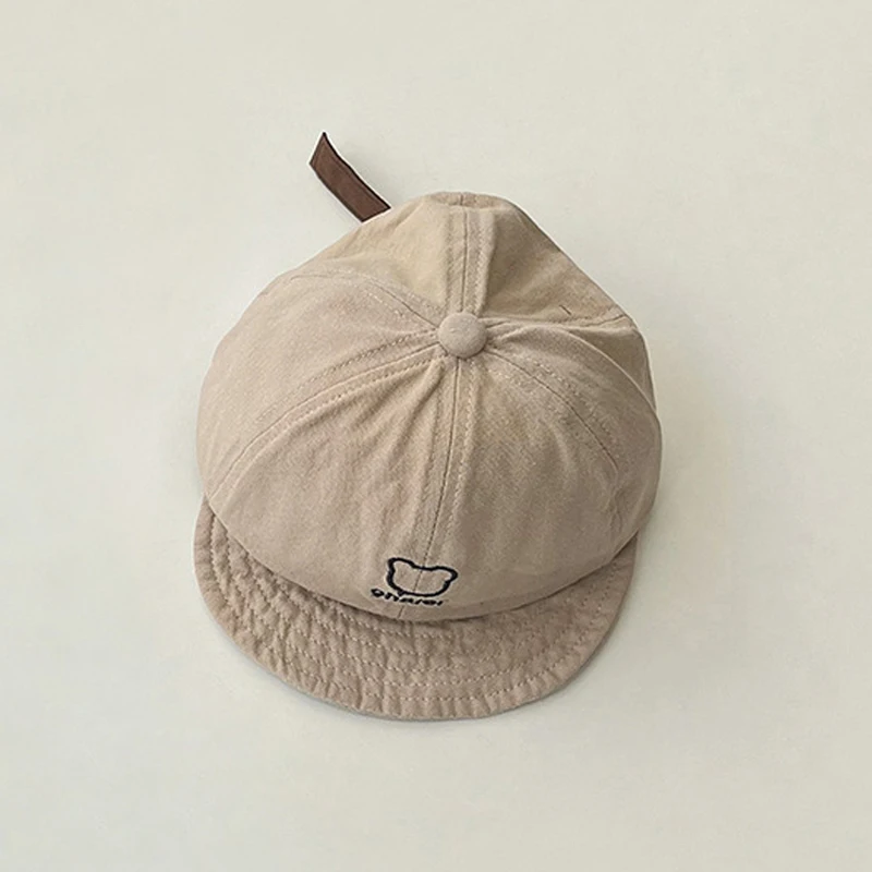 

Коллекция 2023 года, новая летняя детская шапка для мальчиков и девочек, милая бейсбольная кепка с вышитым медведем для маленьких с мягкими полями, шляпа от солнца, Детские повседневные кепки с рисунком