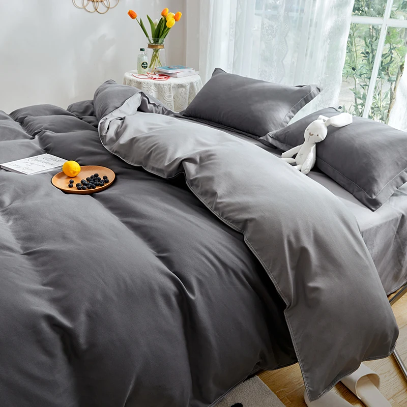 Home Textile Solid Color Duvet Cover Pillowcase Bed Sheet AB Side Quilt Cover Kid Boy een Girl Bedding Linens Set King Queen
Home Textile Solid Color Duvet Cover Pillowcase Bed Sheet AB Side Quilt Cover Kid Boy een Girl Bedding Linens Set King Queen