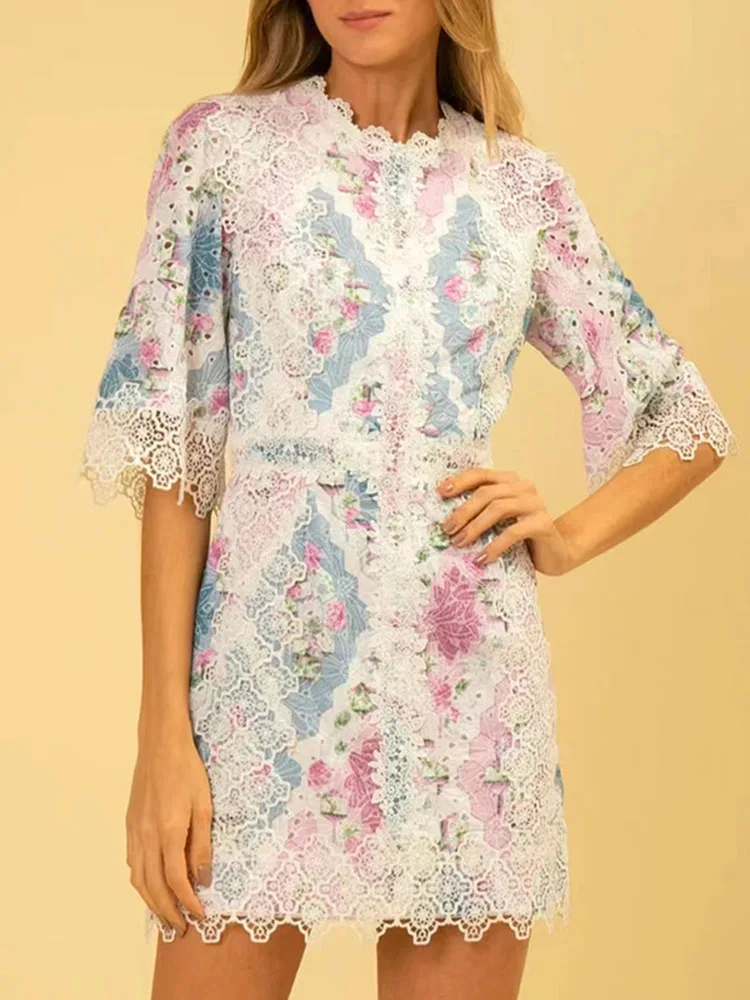 HIGH STREET Newest 2023 Designer Stylish Fashion Women's Round Neck Lace Printed Dress
HIGH STREET Newest 2023 Designer Stylish Fashion Women's Round Neck Lace Printed Dress