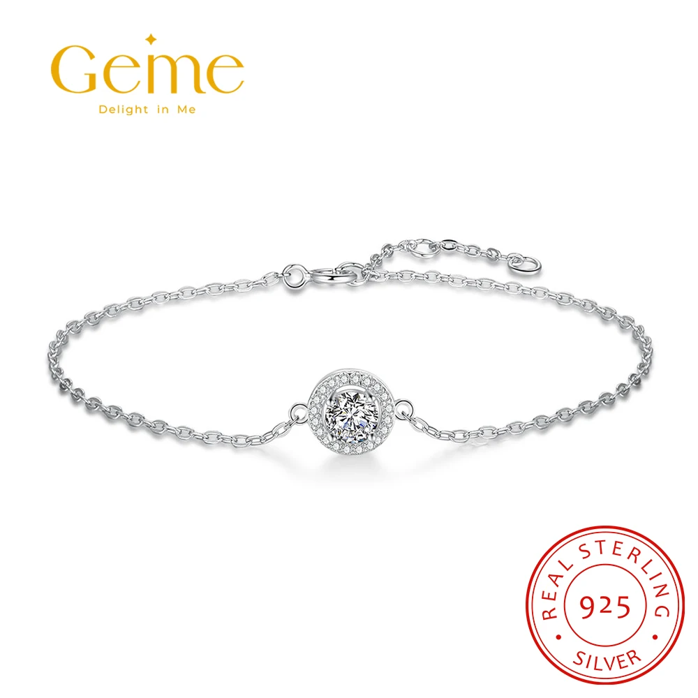 Geme Classic Round D Color 1ct Moissanite Bracelet 925 Sterling Silver Chain Bracelets for Women Wedding Gifts
Geme Classic Round D Color 1ct Moissanite Bracelet 925 Sterling Silver Chain Bracelets for Women Wedding Gifts