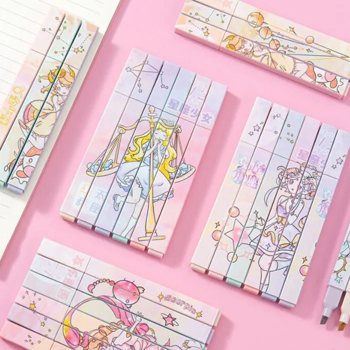 72 pcs/lot Beautiful Girl Constellation Highlighter Cute Drawing Marker pens Promotional Gift Office School Supplies
72 pcs/lot Beautiful Girl Constellation Highlighter Cute Drawing Marker pens Promotional Gift Office School Supplies