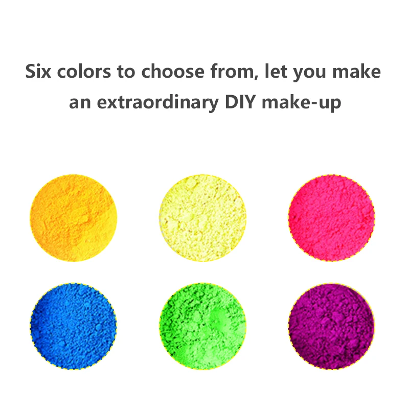 

6 Colors Mix/Set Neon Loose Powder Eyeshadow Pigment Matte Spangle Nail Powder Make Up Shimmer Shining Eye Shadow For Halloween