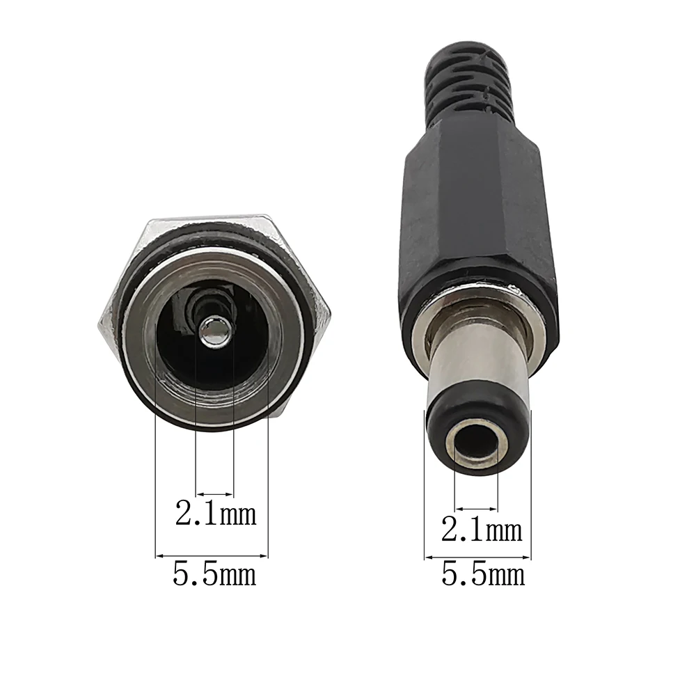 5.5x2.1mm DC Power Male Female Socket Adapter 12V 5.5*2.1mm DC Power Supply Plug Jack Screw Nut Panel Mount Connector 10/5/1Pair
5.5x2.1mm DC Power Male Female Socket Adapter 12V 5.5*2.1mm DC Power Supply Plug Jack Screw Nut Panel Mount Connector 10/5/1Pair