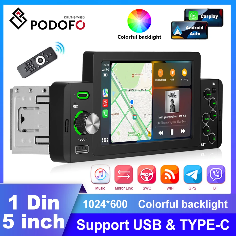 Автомобильный мультимедийный плеер Podofo стерео-система на Android с Bluetooth MP5 для Volkswagen