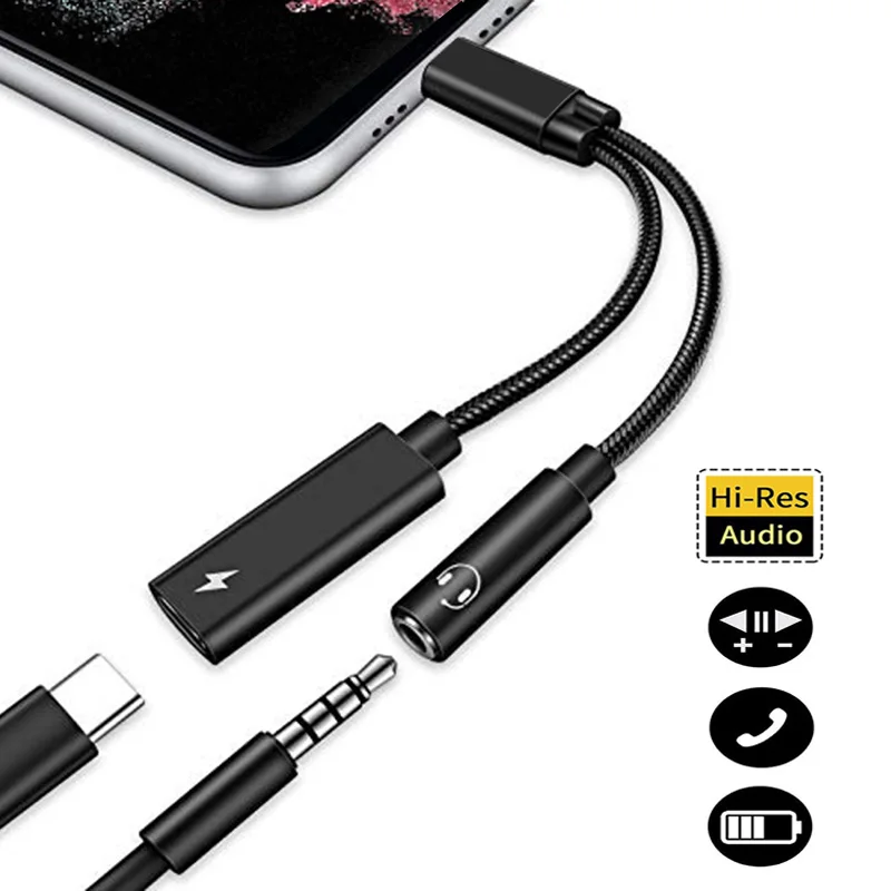 USB C to 3.5mm Headphone Adapter Type C to 3.5 mm Audio Adapter PD 60W Fast Charger Converter for Samsung Galaxy S22/S21 Pixel 6
USB C to 3.5mm Headphone Adapter Type C to 3.5 mm Audio Adapter PD 60W Fast Charger Converter for Samsung Galaxy S22/S21 Pixel 6