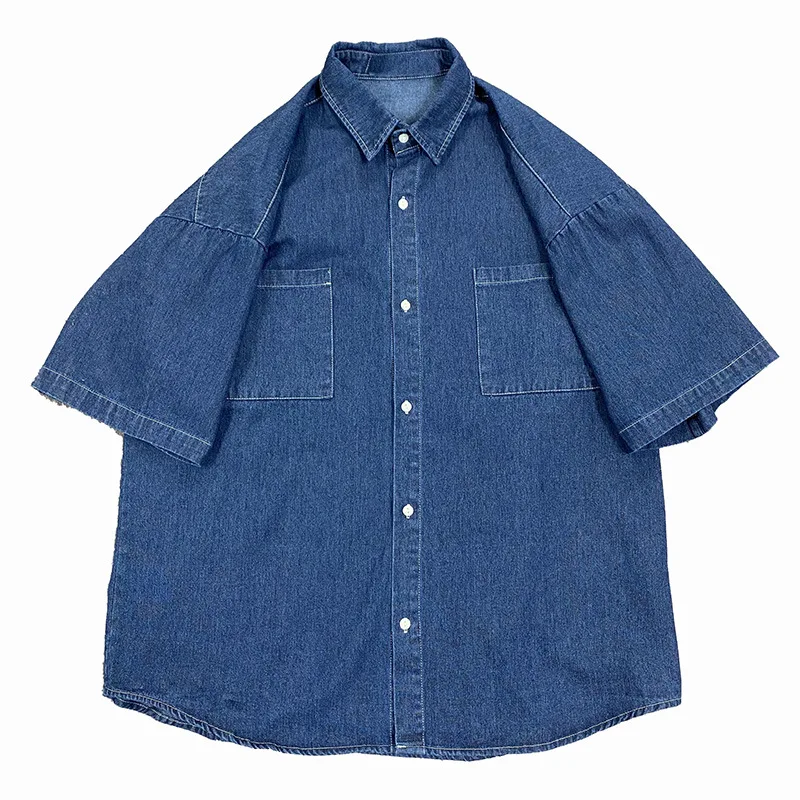 Summer New Short-sleeve Denim Men's Shirt Korean Couple Loose Half-sleeve Shirt For Men Solid Color Breathable Fashion Shirt Top
Summer New Short-sleeve Denim Men's Shirt Korean Couple Loose Half-sleeve Shirt For Men Solid Color Breathable Fashion Shirt Top