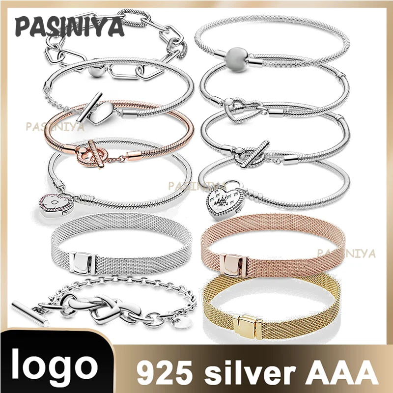 925 Sterling Silver Charm Bangle With Logo Suitable For Pandora'S New Love Bracelet Diy High Quality Women'S Match
925 Sterling Silver Charm Bangle With Logo Suitable For Pandora'S New Love Bracelet Diy High Quality Women'S Match