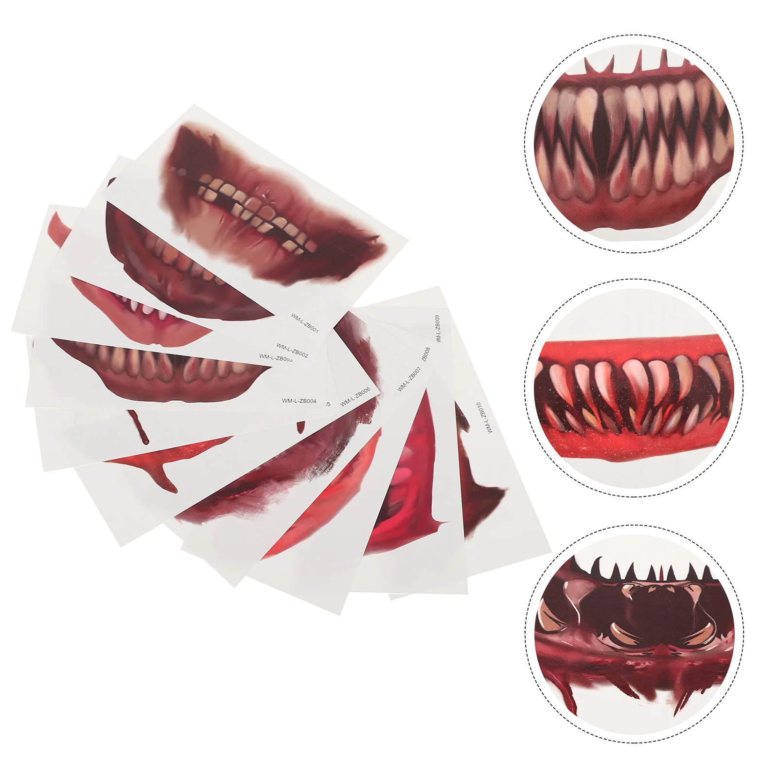 Tattoostemporary Mouth Makeup Stickers Face Cosplay Clown Horrorpartyfake Scary Teeth Decals Funnyadults Costume False Zombie
Tattoostemporary Mouth Makeup Stickers Face Cosplay Clown Horrorpartyfake Scary Teeth Decals Funnyadults Costume False Zombie