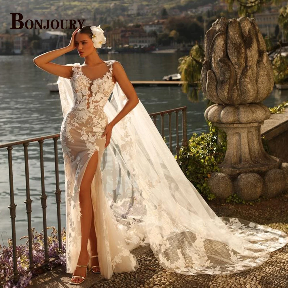 BONJOURY Luxury Mermaid Wedding Dresses High Slit Backless For Women 2023 Vestido De Noiva Tulle Made To Order Bride Formal
BONJOURY Luxury Mermaid Wedding Dresses High Slit Backless For Women 2023 Vestido De Noiva Tulle Made To Order Bride Formal