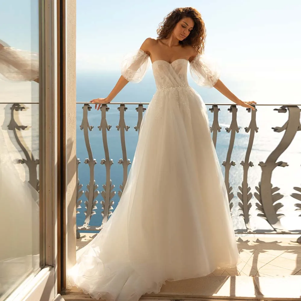 Elegant Wedding Dresses 2022 New Detachable Puff Sleeve Sweetheart Bridal Gown Lace Appliques Beaded Lace Up Bride Dress Custom
Elegant Wedding Dresses 2022 New Detachable Puff Sleeve Sweetheart Bridal Gown Lace Appliques Beaded Lace Up Bride Dress Custom