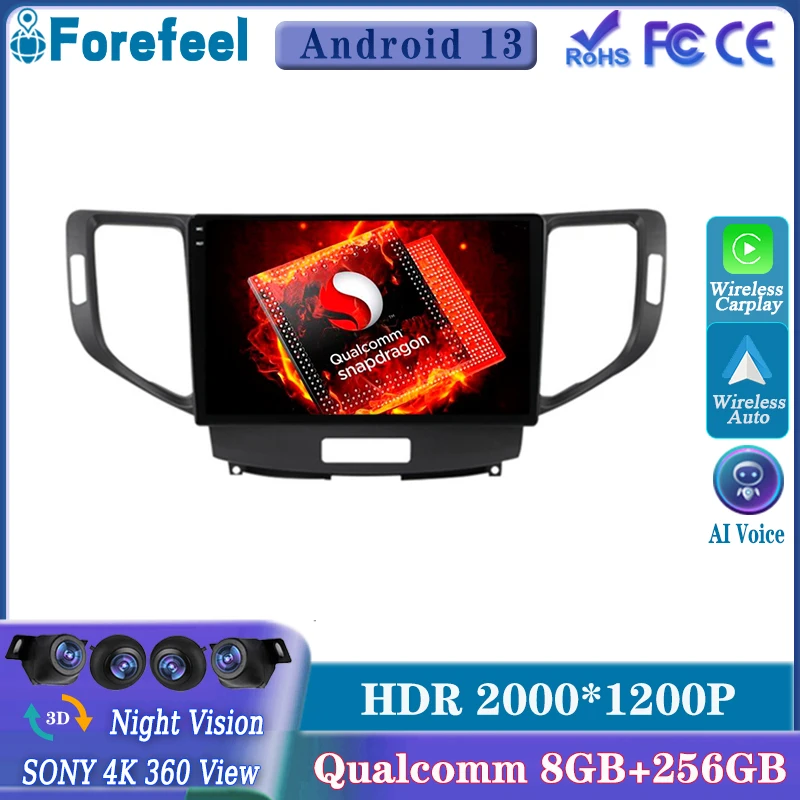 Android 13 Qualcomm Snapdragon для Honda Accord 8 2008-2012, без DVD, мультимедийный автомобильный плеер, экран навигации, GPS, ТВ, стерео радио
Android 13 Qualcomm Snapdragon для Honda Accord 8 2008-2012, без DVD, мультимедийный автомобильный плеер, экран навигации, GPS, ТВ, стерео радио