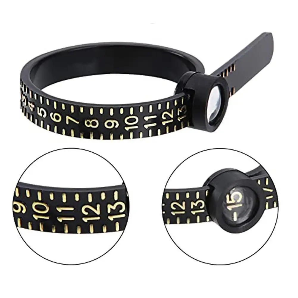 Ring sizer Measure With Magnifier UK USA British American European Standard Measurement Finger Size Jewelry Accessories Tools
Ring sizer Measure With Magnifier UK USA British American European Standard Measurement Finger Size Jewelry Accessories Tools