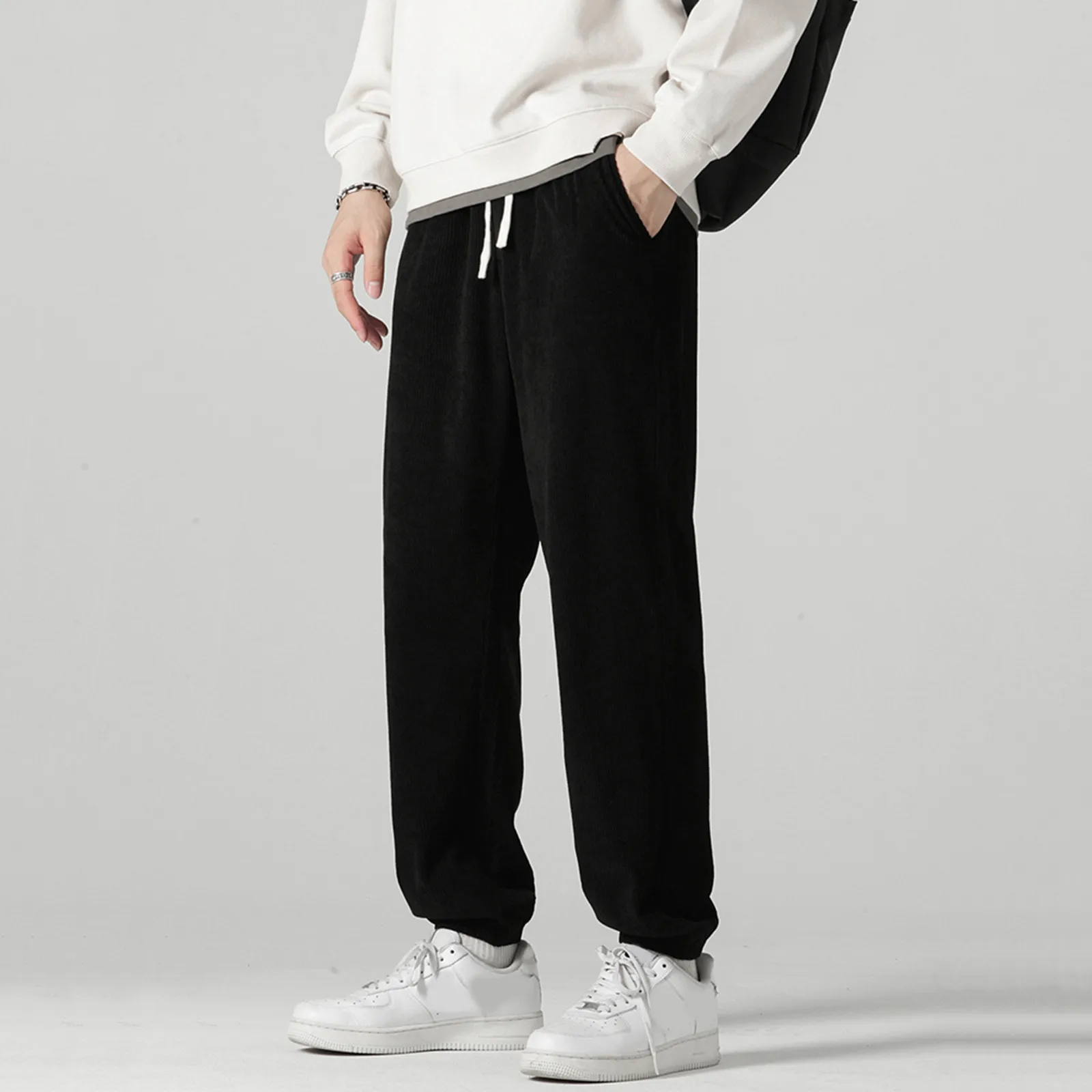 Men Harem Pants Spring And Autumn Trend Leisure Rope Tied Feet Solid Sports Joggers Loose Straight Wide Leg Pants Mens Pants
Men Harem Pants Spring And Autumn Trend Leisure Rope Tied Feet Solid Sports Joggers Loose Straight Wide Leg Pants Mens Pants