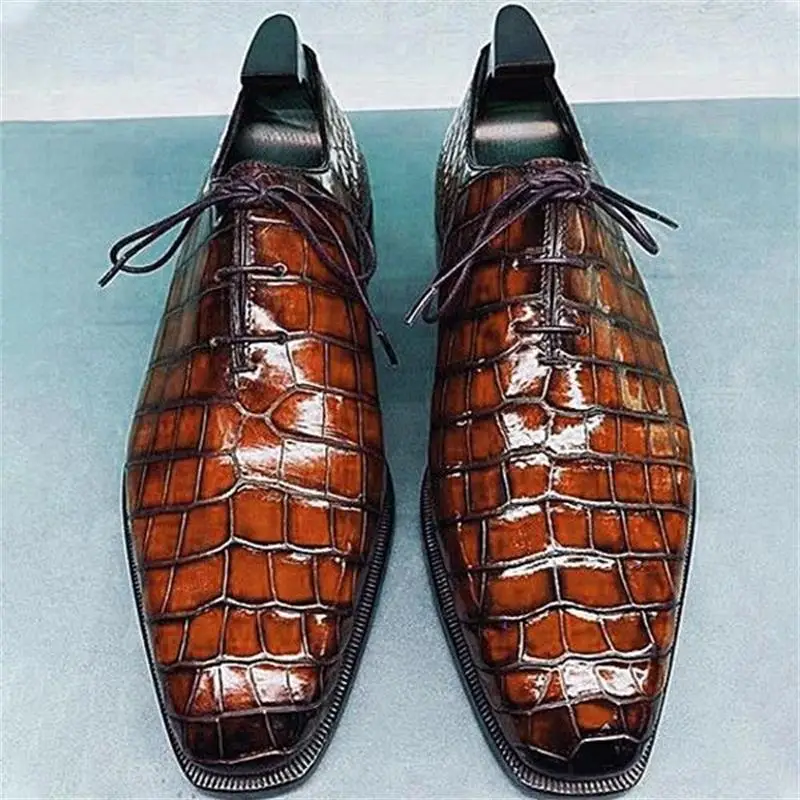 Classic Men Oxford Shoes Fashion Versatile Business Casual Party Daily Simple One Piece Crocodile Pattern Lace-Up Dress Shoes
Classic Men Oxford Shoes Fashion Versatile Business Casual Party Daily Simple One Piece Crocodile Pattern Lace-Up Dress Shoes