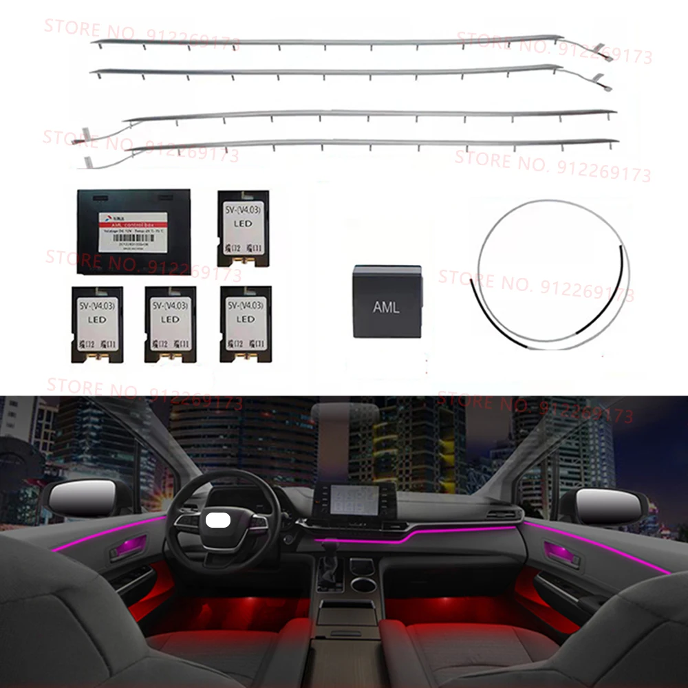 64 Colors Decorative Ambient Light For Toyota Sienna 2021 2022 Botton Control LED Atmosphere Lamp Door illuminated Lamp Strip
64 Colors Decorative Ambient Light For Toyota Sienna 2021 2022 Botton Control LED Atmosphere Lamp Door illuminated Lamp Strip