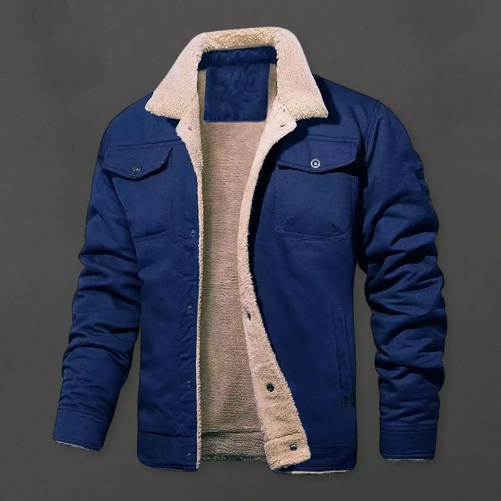 Casual Coat Thermal Plus Size Men's Mid Length Plush Cardigan Jacket Windproof Lapel Single-breasted Pockets Solid Color Fleece
Casual Coat Thermal Plus Size Men's Mid Length Plush Cardigan Jacket Windproof Lapel Single-breasted Pockets Solid Color Fleece