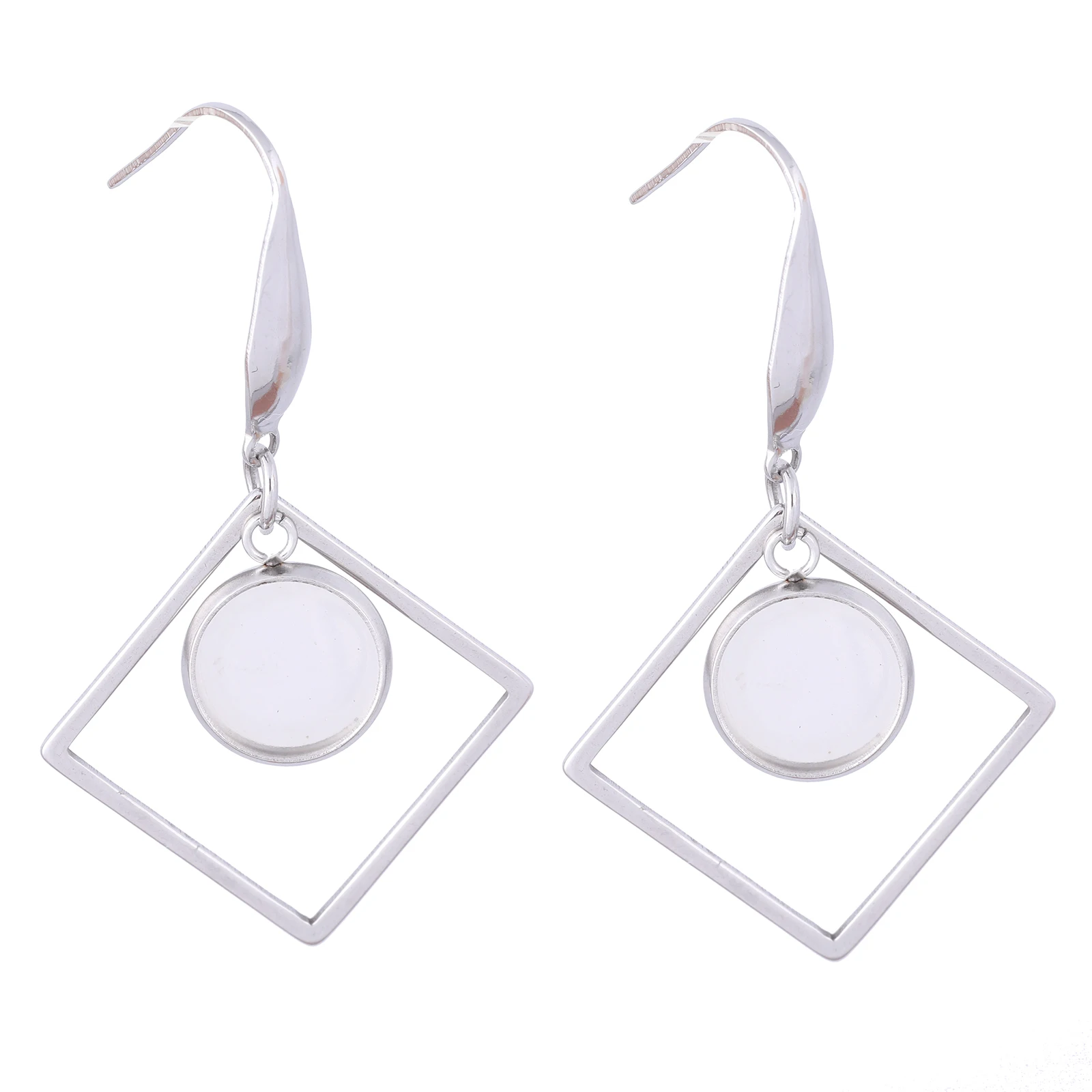 10pcs Stainless steel square frame Dangle earring bezels fit 10mm Cabochon base setting blanks diy ear wire hooks findings
10pcs Stainless steel square frame Dangle earring bezels fit 10mm Cabochon base setting blanks diy ear wire hooks findings