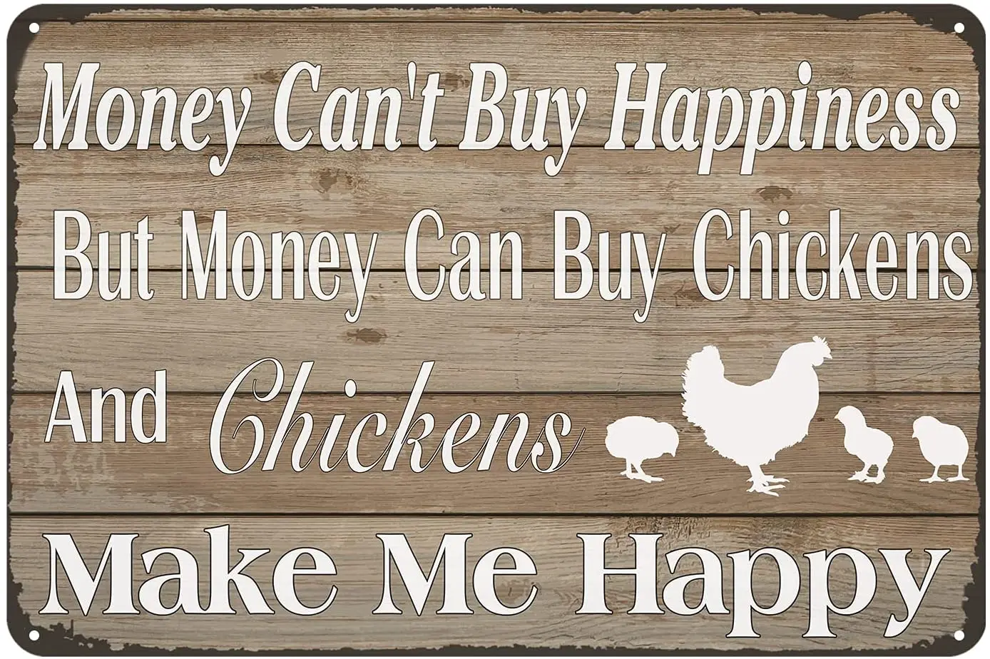 Vintage Letter Plates Retro Plaque Metal Tin Signs Money Can't Buy Happiness But Money Can Buy Chickens for Home Gate Wall Decor
Vintage Letter Plates Retro Plaque Metal Tin Signs Money Can't Buy Happiness But Money Can Buy Chickens for Home Gate Wall Decor