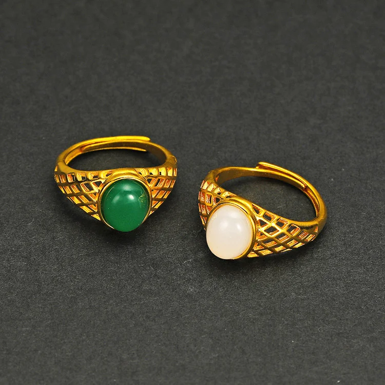 Luxury Ancient Fa Gold Ring Vietnamese Sands Open Gold Inlaid Jade Ring Women's Wedding Jewelry Gift
Luxury Ancient Fa Gold Ring Vietnamese Sands Open Gold Inlaid Jade Ring Women's Wedding Jewelry Gift