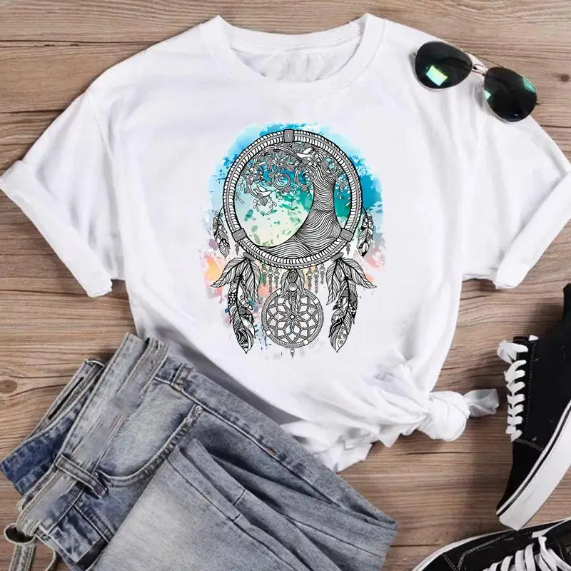 Women Fashion Vintage Feather Watercolor Cartoon Short Sleeve Summer Shirt Print T-shirts Female Graphic T Top Tee T-Shirt
Women Fashion Vintage Feather Watercolor Cartoon Short Sleeve Summer Shirt Print T-shirts Female Graphic T Top Tee T-Shirt