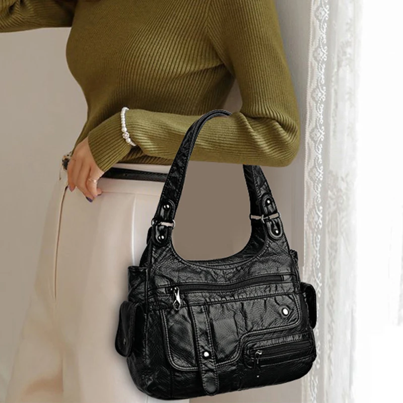 

Сумки из мягкой искусственной кожи высокого качества, женская сумка 2023, повседневные женские сумки-мессенджеры на плечо, простые Универсальные женские сумки через плечо