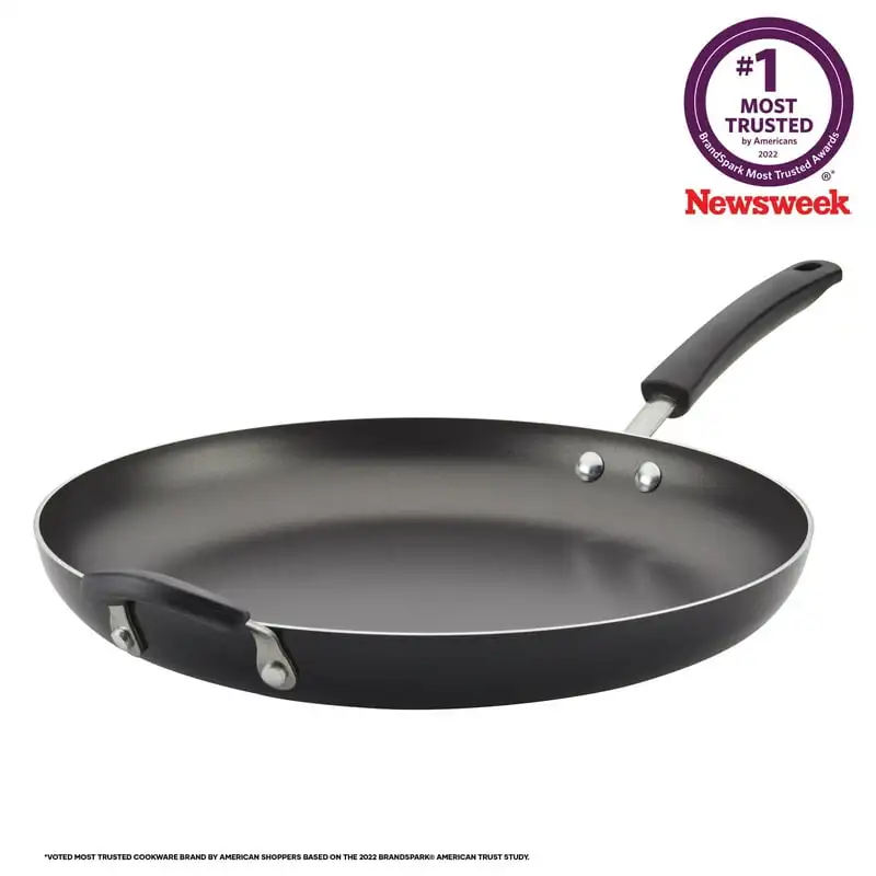 Clean Aluminum Nonstick Frying Pan with Helper Handle, 14-Inch, Black Silicone kitchen accessories Cake pan for baking Roti pan
Clean Aluminum Nonstick Frying Pan with Helper Handle, 14-Inch, Black Silicone kitchen accessories Cake pan for baking Roti pan