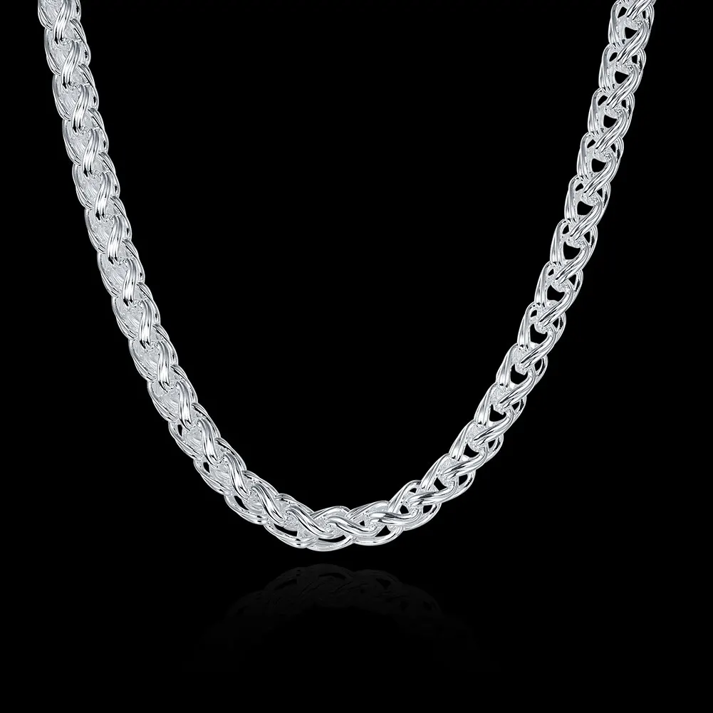 Classic 925 Sterling Silver Necklaces Jewelry 20 Inches Exquisite Simple twisted circle Fashion men's necklace Christmas Gifts
Classic 925 Sterling Silver Necklaces Jewelry 20 Inches Exquisite Simple twisted circle Fashion men's necklace Christmas Gifts