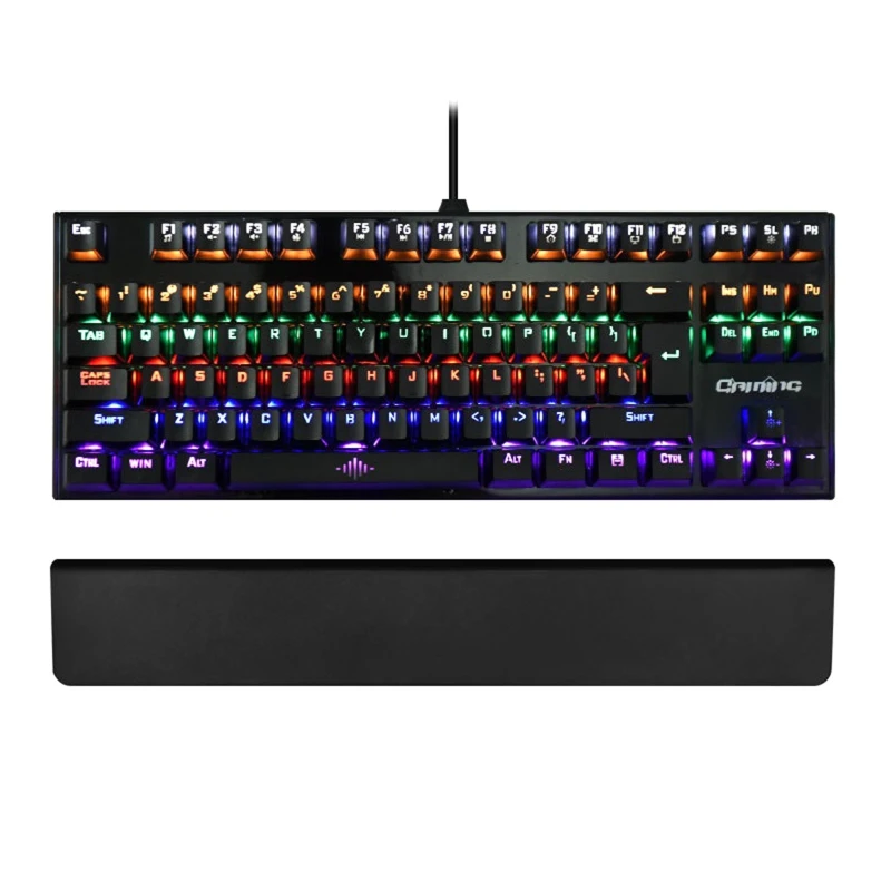 Gaming Mechanical Keyboard 87-key Hand Rest Anti-ghosting Blue Switch 10 Backlits Machinery Keyboards For Desktop Laptop
Gaming Mechanical Keyboard 87-key Hand Rest Anti-ghosting Blue Switch 10 Backlits Machinery Keyboards For Desktop Laptop