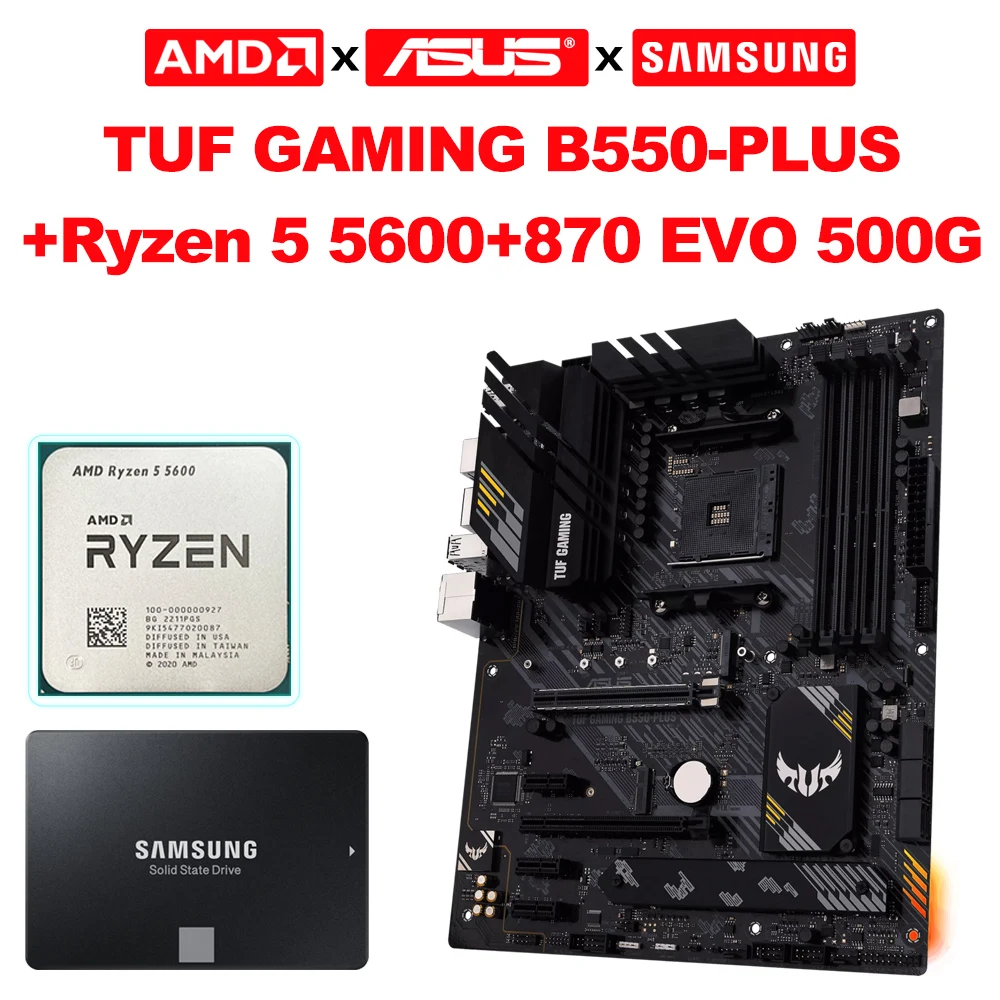 Материнская плата ASUS New TUF GAMING B550M PLUS + AMD New Ryzen 5 5600 CPU + SAMSUNG 870 EVO 500G SSD DDR4 Micro-ATX 128G
Материнская плата ASUS New TUF GAMING B550M PLUS + AMD New Ryzen 5 5600 CPU + SAMSUNG 870 EVO 500G SSD DDR4 Micro-ATX 128G