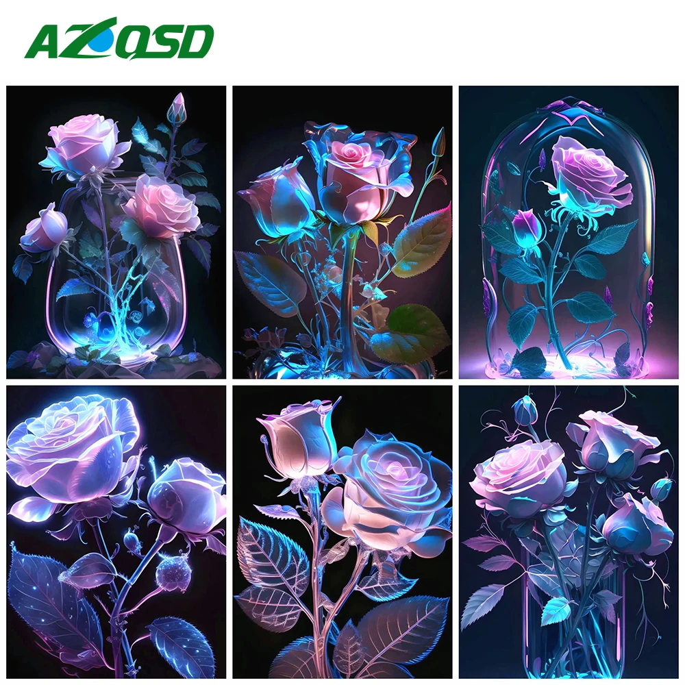 AZQSD Diamond Mosaic Rose Cross Stitch Embroidery Flowers DIY Painting Vase Picture Of Rhinestones Handicraft Hobby
AZQSD Diamond Mosaic Rose Cross Stitch Embroidery Flowers DIY Painting Vase Picture Of Rhinestones Handicraft Hobby