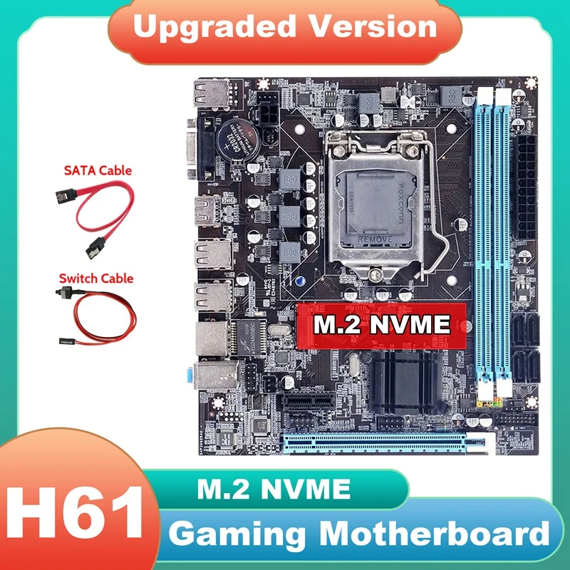 H61 Motherboard+SATA Cable+Switch Cable LGA1155 M.2 NVME DDR3 PCIE 16X For Office For PUBG CF LOL Gaming Motherboard 
H61 Motherboard+SATA Cable+Switch Cable LGA1155 M.2 NVME DDR3 PCIE 16X For Office For PUBG CF LOL Gaming Motherboard