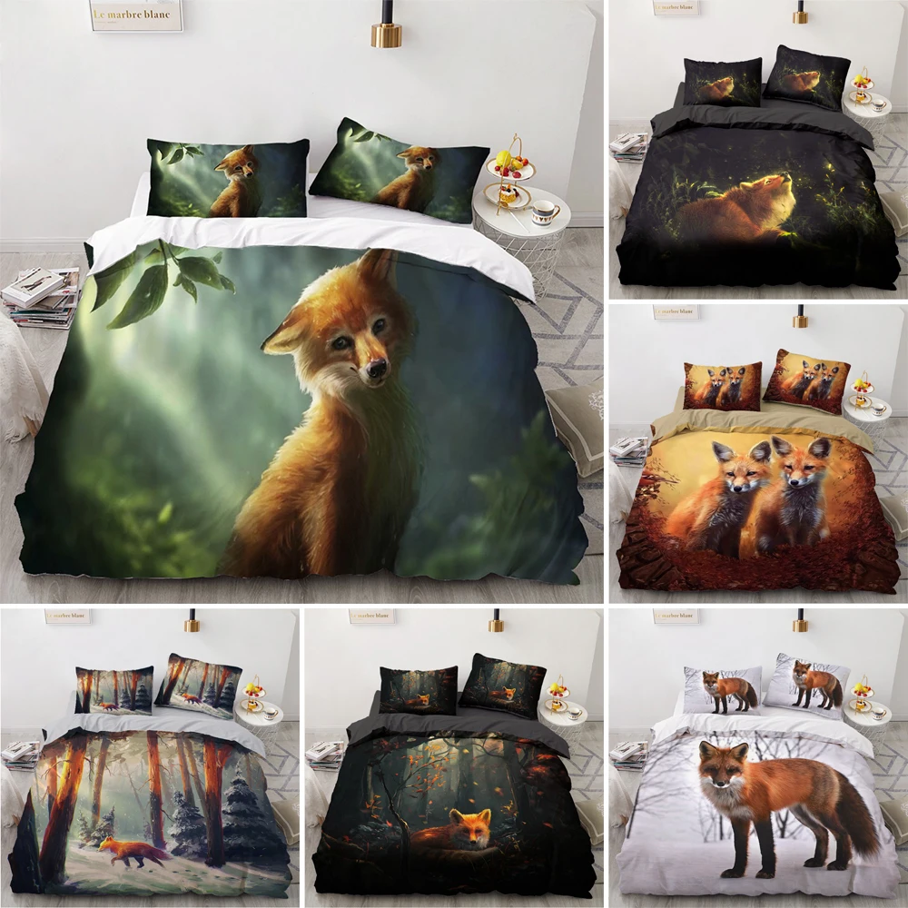 2022 New Animal Fox Series Bedding Set 2/3pcs Queen/King 220x240 Size Polyester Quilt/Comforter Cover For Adults Kids Bedclothes
2022 New Animal Fox Series Bedding Set 2/3pcs Queen/King 220x240 Size Polyester Quilt/Comforter Cover For Adults Kids Bedclothes