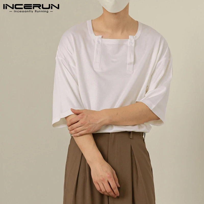 Топы INCERUN 2022, новая мужская Camiseta в Корейском стиле, двухбортный пуловер с круглым вырезом, удобные футболки средней длины
Топы INCERUN 2022, новая мужская Camiseta в Корейском стиле, двухбортный пуловер с круглым вырезом, удобные футболки средней длины