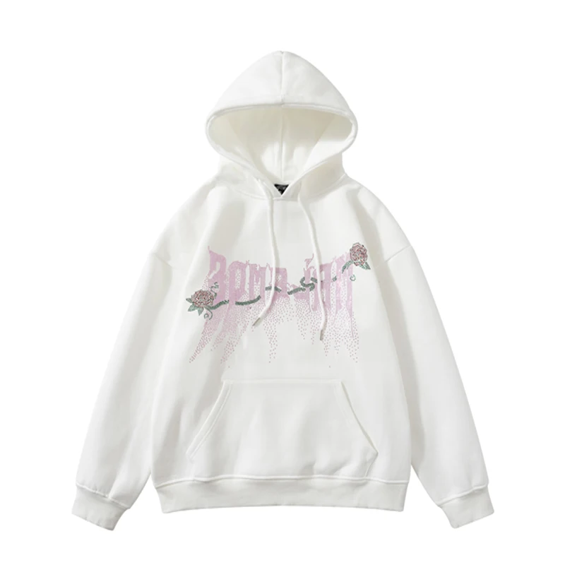 Hip Hop 2022 Men Streetwear Hoodies Embroidery Rose Flower Rhinestones Pullover Harajuku Fleece Winter Hooded Sweatshirts White
Hip Hop 2022 Men Streetwear Hoodies Embroidery Rose Flower Rhinestones Pullover Harajuku Fleece Winter Hooded Sweatshirts White